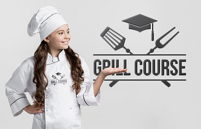 Logo-Design-Hat-Restaurant-Cook-kitchen-Shef-Make-Cafe-Grill branding business cafe cook design education girl graphic design grill hat illustration kitchen logo logo design make restaurant service shef steak vector