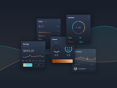 Dark Datta UI Kit Components admin panel administration checkout dashboard login menu responsive signup templates ui ui kits user interface ux vector