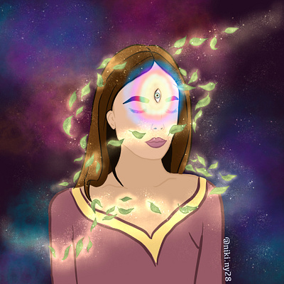Third eye. art art lovers artist support design digital art digital artist digital illustrator illustration illustrator leaf design magic procreate small business spiritual art third eye third eye art