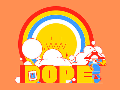 Hope - Playful Vibrant Illustration art art design artist artwork cheerful colorful design creative creative design design dope hope illustrate illustration illustration design playful playful illustration positivity typography vibrant vibrant illustration