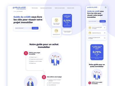 guideducredit.com website branding design figma guide illustration immobilier loan property broker purple ui ui design uidesign ux ux design web webdesign website