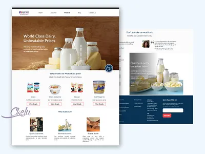 Dairy Company Website Redesign figma product design ui ui design ux design web design