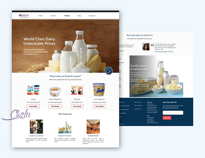 Dairy Company Website Redesign figma product design ui ui design ux design web design