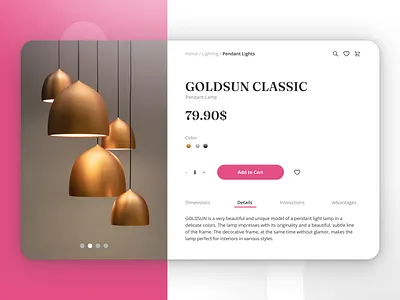 E-commerce Shop - Single Item challenge dailyui design e commerce item lamp purchase shop singleitem ui ux web website