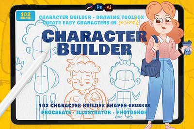 Character Builder - Drawing Toolkit brushes character character design drawing illustration procreate sketching stamp brushes