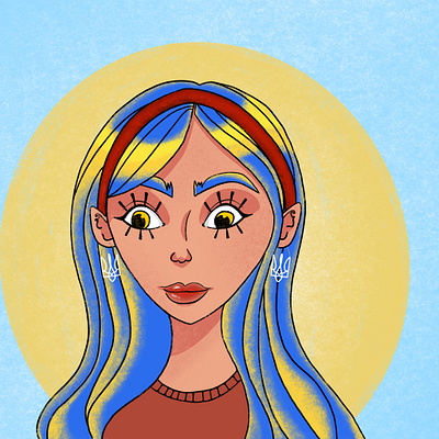 Ukrainian girl with a halo character illustration poster raster ukraine