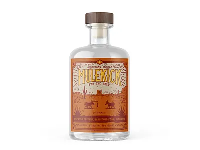 MULEKICK #2 alcohol branding design graphic design illustration liquor mule packaging tequila typography wild west
