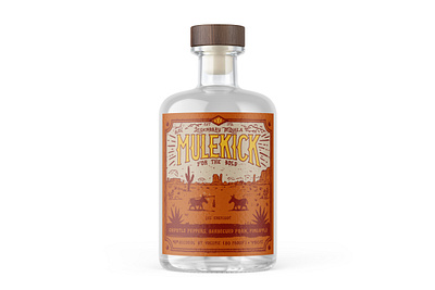 MULEKICK #2 alcohol branding design graphic design illustration liquor mule packaging tequila typography wild west