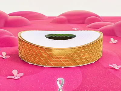 Lusail Iconic Stadium - FIFA World Cup 2022 3d 3d art blender building december design football illustration november parametric pink soccer sport stadium stylized