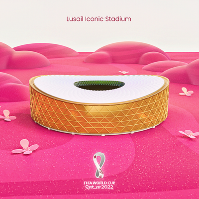 Lusail Iconic Stadium - FIFA World Cup 2022 3d 3d art blender building december design football illustration november parametric pink soccer sport stadium stylized