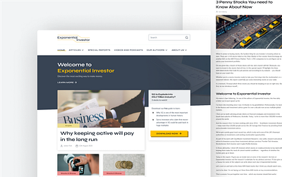 Investment Publication Landing Page 2d clean design digital financial hero investment landing page publication simple website