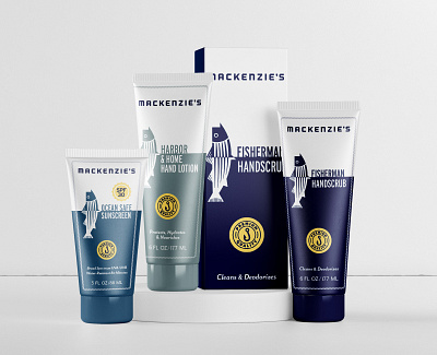 MacKenzie Product Line Extension blue display fish graphic design package design typography