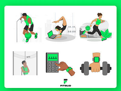 FITBUD illustrations exercise illustrations fitness illustration illustration product design reset password illustrations sign in illustration sign up illustration ui workout illustration