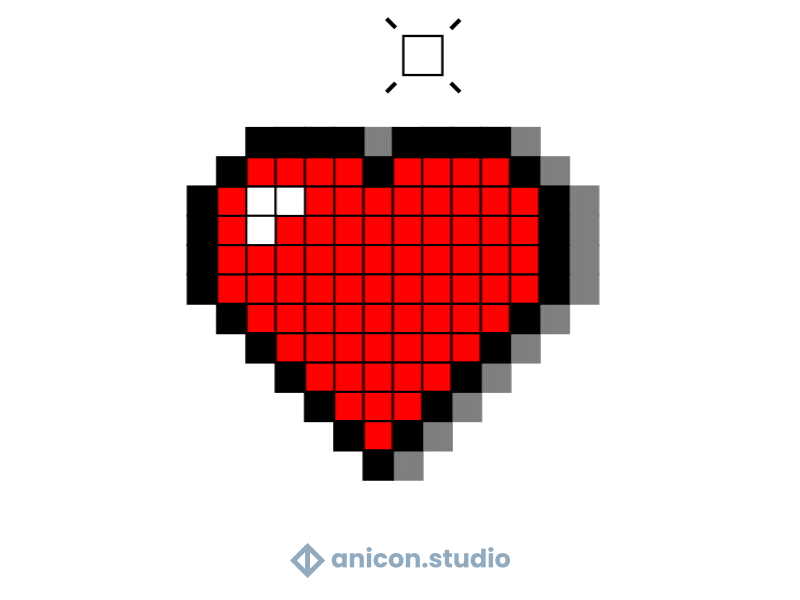 Love it! Every bit! anicon animated logo design graphic design heart icon illustration json logo lottie love motion graphics pixelated ui ux