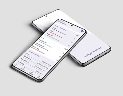 Employee Monitoring branding clean design flat mobile app typography web