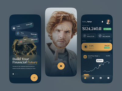 Fintech Creative App app design boro team concept creative crypto dashboard finance app fintech gold interface investing risk statistic trader ui ux