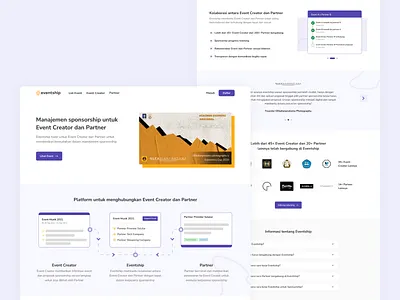 Eventship - New Homepage clean design event eventship marketplace sponsor sponsorship ui website