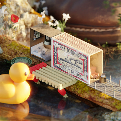 Matches House 3d animation blender c4d duck motion graphics sea