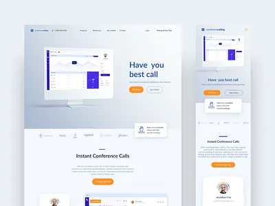 Conferencecalling branding design landing page minimal minimalism