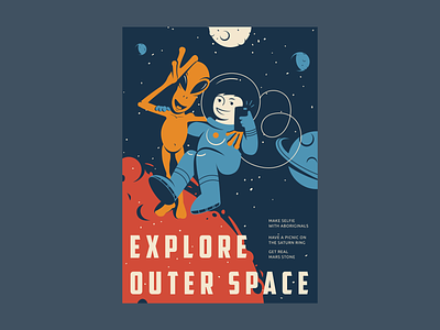 Space Travel Poster by Fusion Tech illustration space travel ui ux