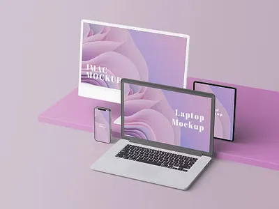 FREE Multi Devices Mockup abstract branding clean design device devices mockup display graphic design illustration imac laptop macbook mockup motion graphics multi devices photoshop realistic scences simple ui