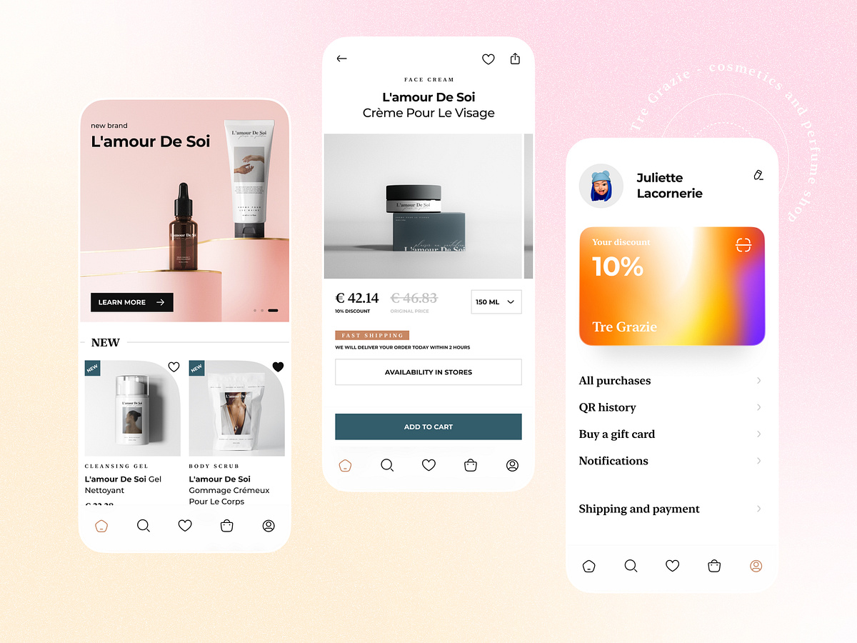 Cosmetics and Perfume Store App by Anna Feshchenko for Codabrasoft on ...