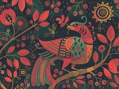 t h e K O R i 40winks bird exhibition folk giclee graphic art kori leaves myth mythology nature print stevesimpson tree wall art