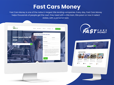 Fast Cars Money branding car loan website design design illustration loan website design responsive design ui uiux ux website design website redesign
