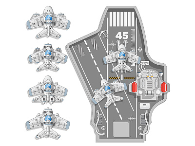 A set from an aircraft carrier with jet planes. airplane army different game jet marine