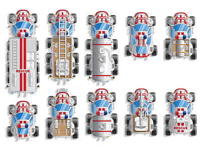 A Set of Fire Trucks. collection rescue