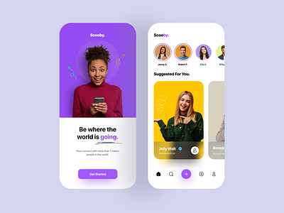Social Media App Design appdesign branding clean colors design dribbble dribbble best shot minimal mobile mobile app product social media typography ui uidesign uiux uiuxdesign ux uxdesign