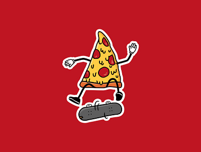 pieflip badpie fastfood food graphic design illustration pepperoni pizza skateboarding sticker