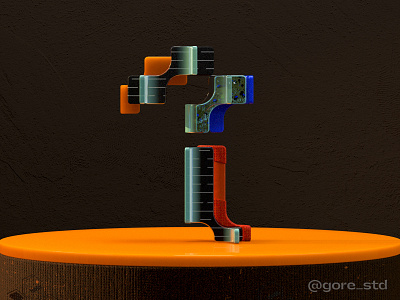 Modernismo. Number 7 ***36Days of Type 2021 3d 3d art 3d artist 3d font 3d font design 3d type 3d type design 3d typography abstract art abstract type art direction experimental type opentype svg svg font type type design typeface typography