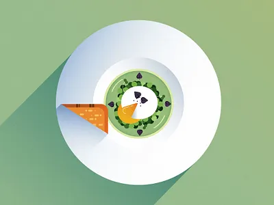 Fancy Egg bread chef cook egg food gradient illustra illustrator plate texture vector yummy