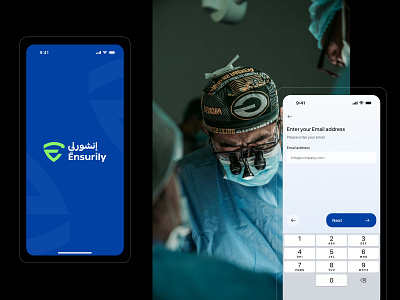 Ensurily. Log in app design composition design health insurance log in medicine mobile app design splash screen ui