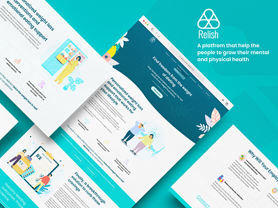 Relish Life branding design illustration responsive design ui uiux ux website design website redesign