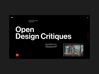 Open Design Critiques black bold borken clean columns creative critique design hellohello interface landing landing page layout minimal simple ui ux web website