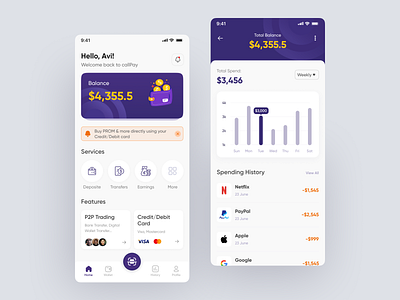 Finance app UI Design banking banking app design digital wallet finance fintech fintech app ui ui design uiux user interface design ux uxdesign uxui wallet
