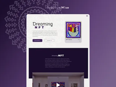 Landing Page to present an NFT project ui