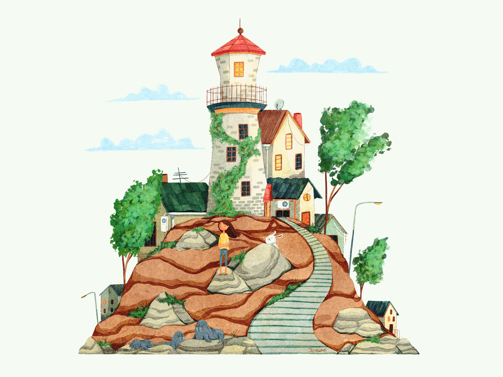 Life of a keeper digital gif illustration illustrator procreate watercolor