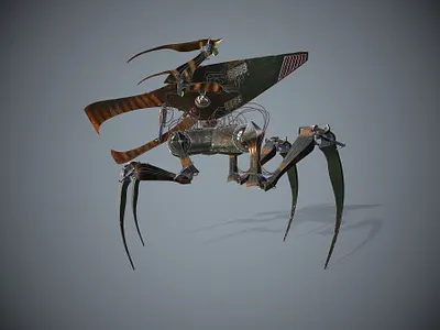 Arachnid mech warrior 3d graphic design illustration