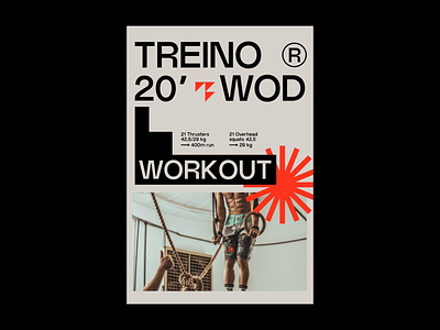 Treino Brand branding crossfit design grotesque hellohello logo minimal poster print red simple training typography