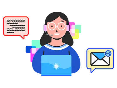 Contact us contact contact us flat illustration illustration illustrator vector art women