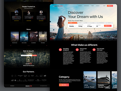 Dreamscape Travel Agency Landing Page Design booking flight landing page landing page design luxury travel tour tourism travel travel agency travel agency website travel website trip trip planner ui uiux ux design vacation web design website website design