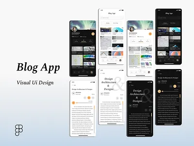 Blog App (Visual Ui Design) blog app dark theme figma ios ios app design light theme mobile mobile app open to work ui designer ui ux uidesign user interface design user interface designer visual design visual designer visual user interface design visual user interface designer