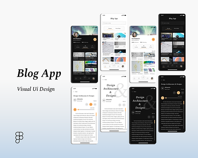 Blog App (Visual Ui Design) blog app dark theme figma ios ios app design light theme mobile mobile app open to work ui designer ui ux uidesign user interface design user interface designer visual design visual designer visual user interface design visual user interface designer