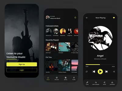 Music Player App app dark theme music music app music player ui ui design