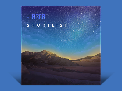 The Labor - Shortlist Album Cover album desert illustration mountain stars sunset vector