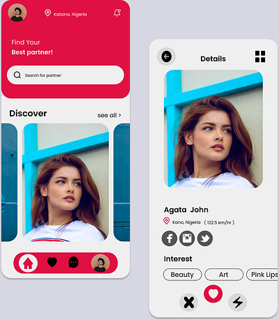 Dating app design dating app design design ui uidesign