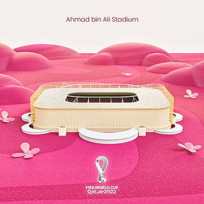 Ahmad bin Ali Stadium - FIFA World Cup 2022 3d 3d art blender design east flower football illustration match parametric pink qatar soccer trophy